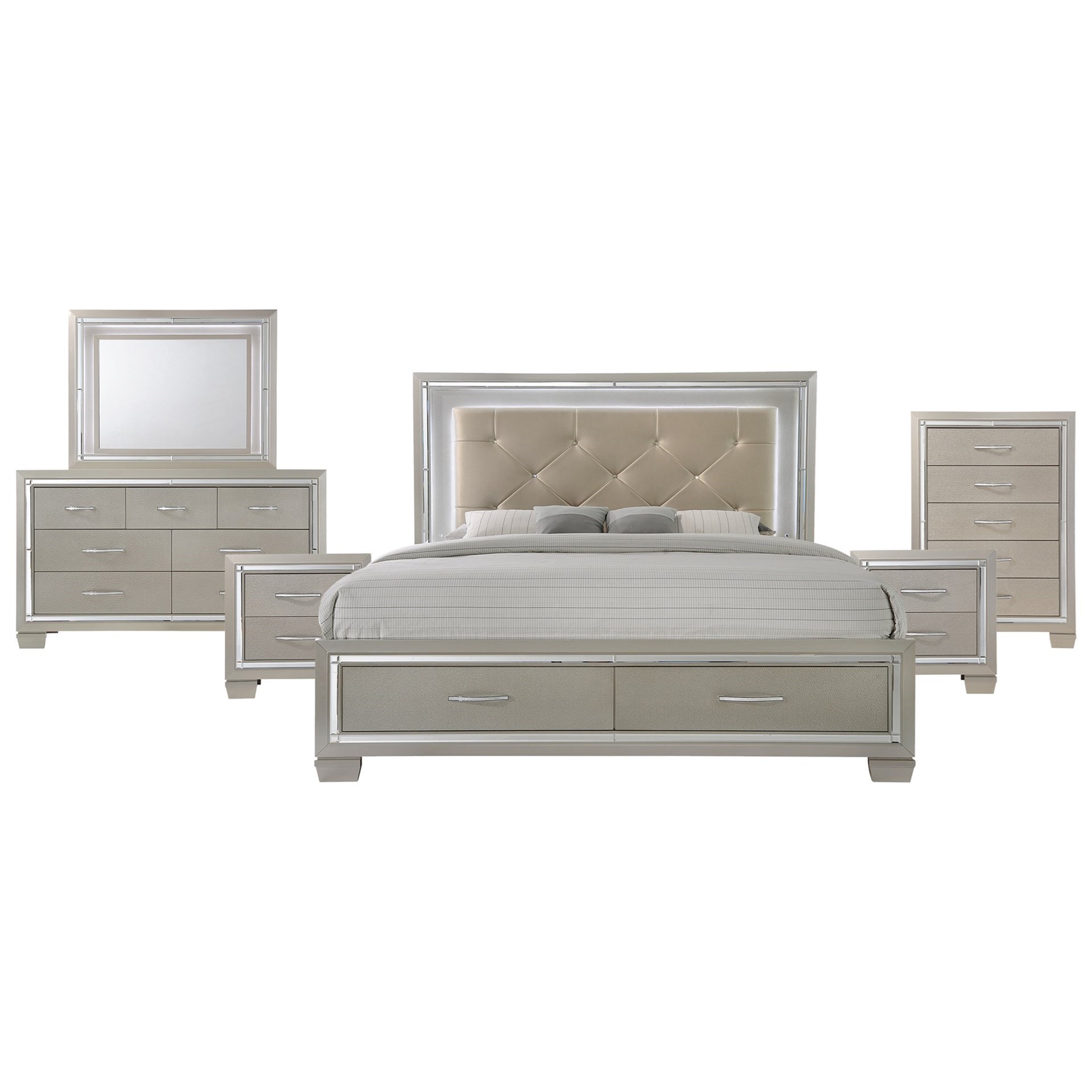 Elements Platinum Queen 6 Piece Bedroom Group Royal Furniture